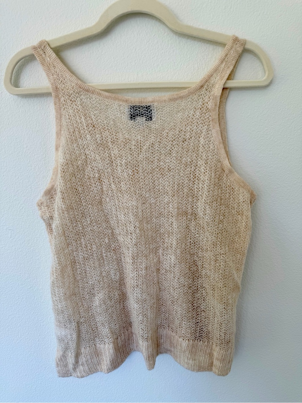 J.Crew Collection Embellished Sequin Pointelle Sweater Tank Beige Size Medium - Picture 8 of 8